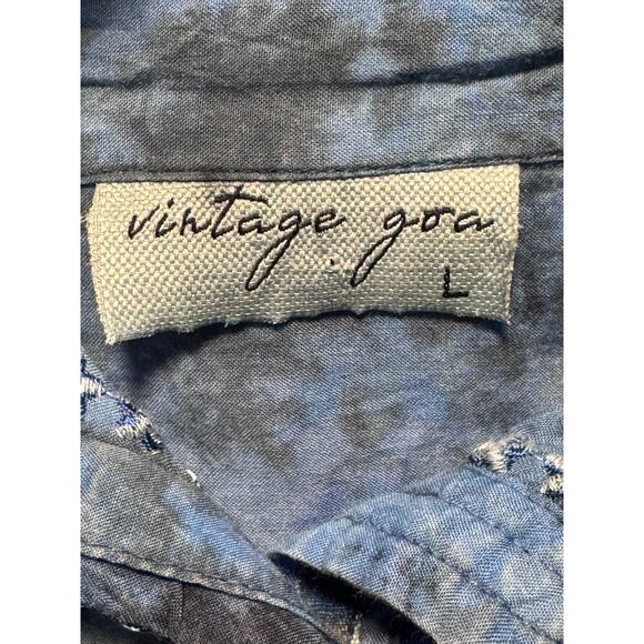 Vintage Goa Blue Embroidered Blouse - Large - Picture 7 of 10